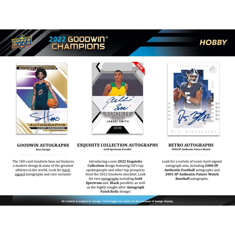 2022 Upper Deck Goodwin Champions Hobby - Sports Cards Norge