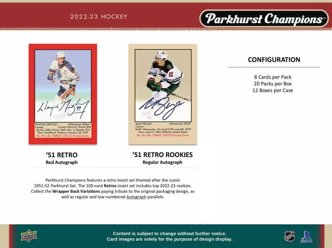 2022-23 Upper Deck NHL Parkhurst Champions Hobby - Sports Cards Norge