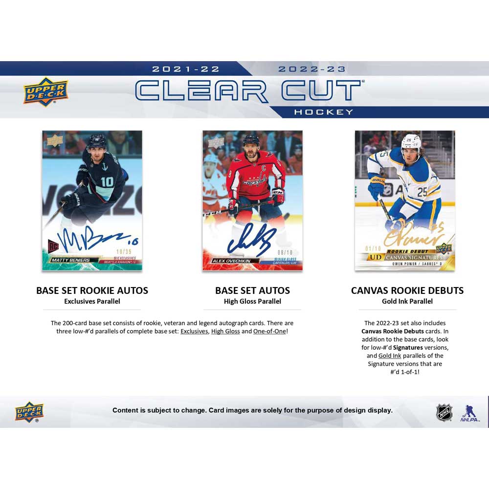2022-23 Upper Deck NHL Clear Cut - Sports Cards Norge