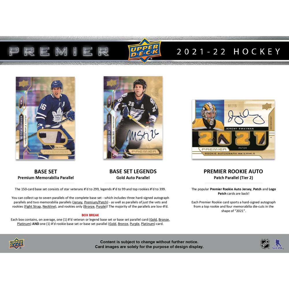 2021-22 Upper Deck NHL Premier Hobby - Sports Cards Norge