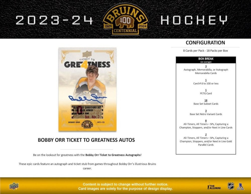 2023-24 Upper Deck Boston Bruins Centennial Hobby - Sports Cards Norge