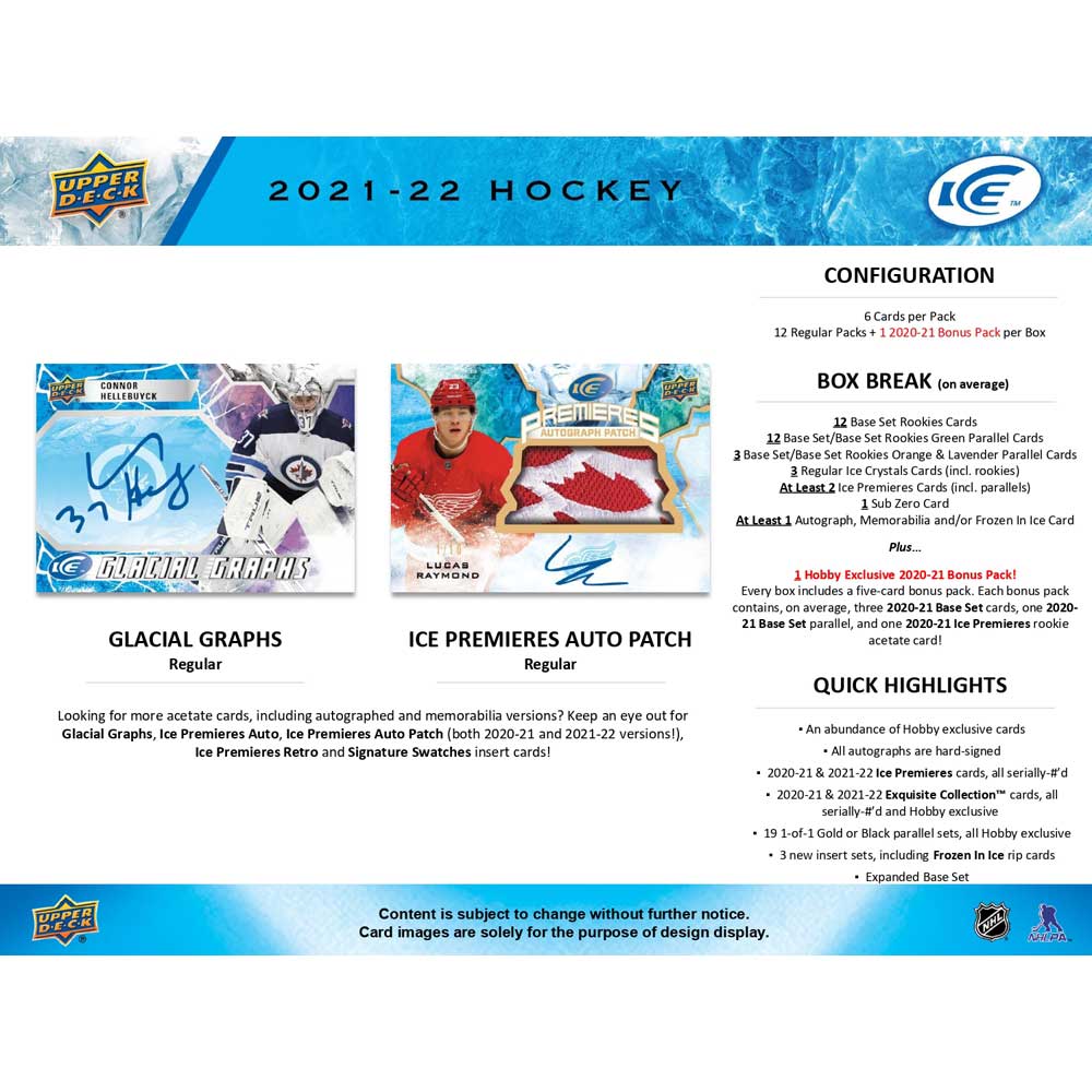 2021-22 Upper Deck NHL ICE Hobby - Sports Cards Norge