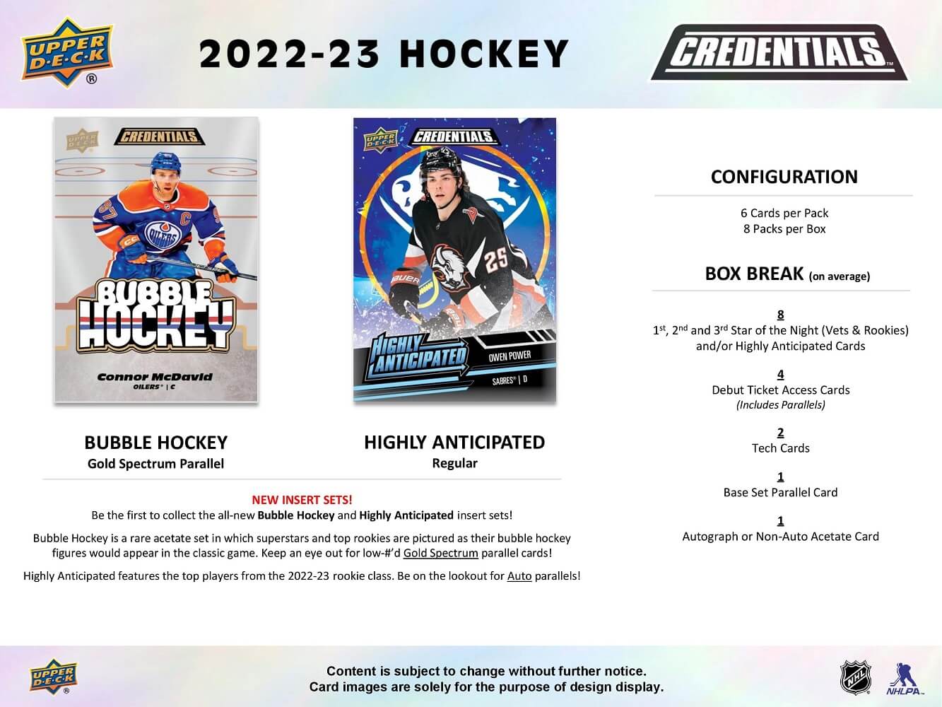 2022-23 Upper Deck NHL Credentials Hockey Hobby - Sports Cards Norge