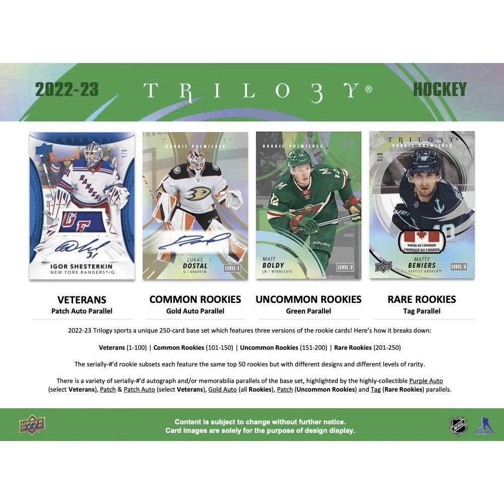 2022-23 Upper Deck NHL Trilogy Hobby - Sports Cards Norge