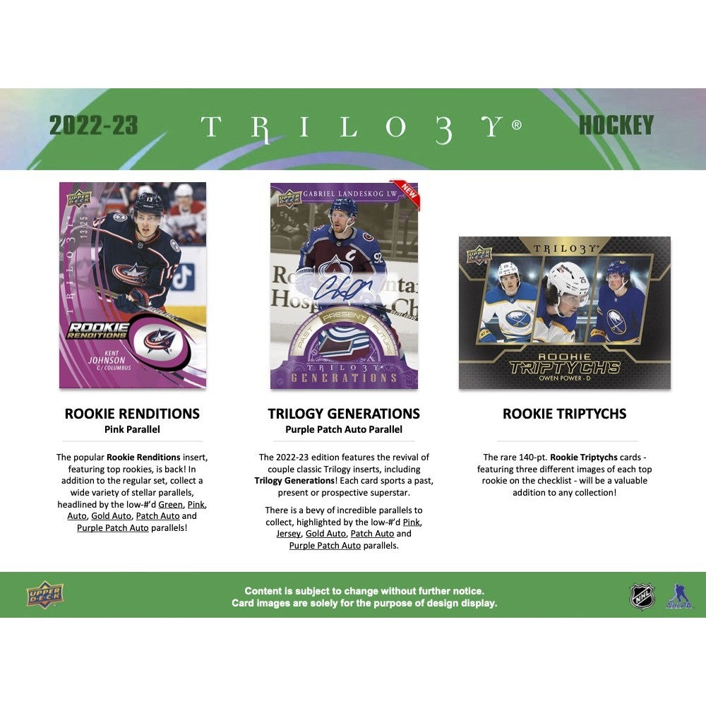 2022-23 Upper Deck NHL Trilogy Hobby - Sports Cards Norge