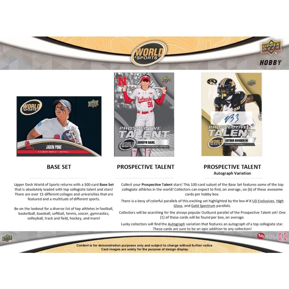 2025 Upper Deck World of Sports Volume 1 Hobby - Sports Cards Norge