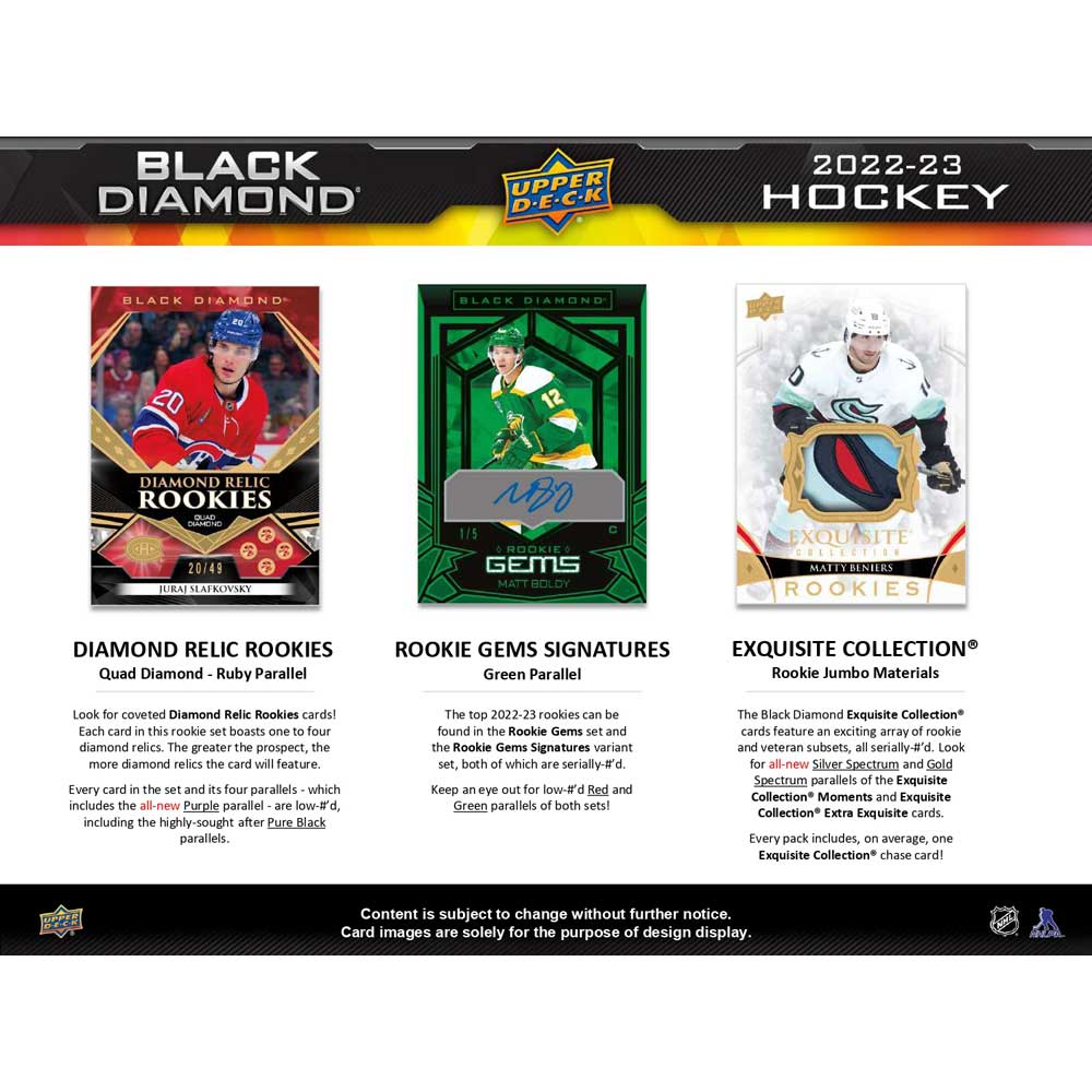 2022-23 Upper Deck NHL Black Diamond Hobby Box - Sports Cards Norge