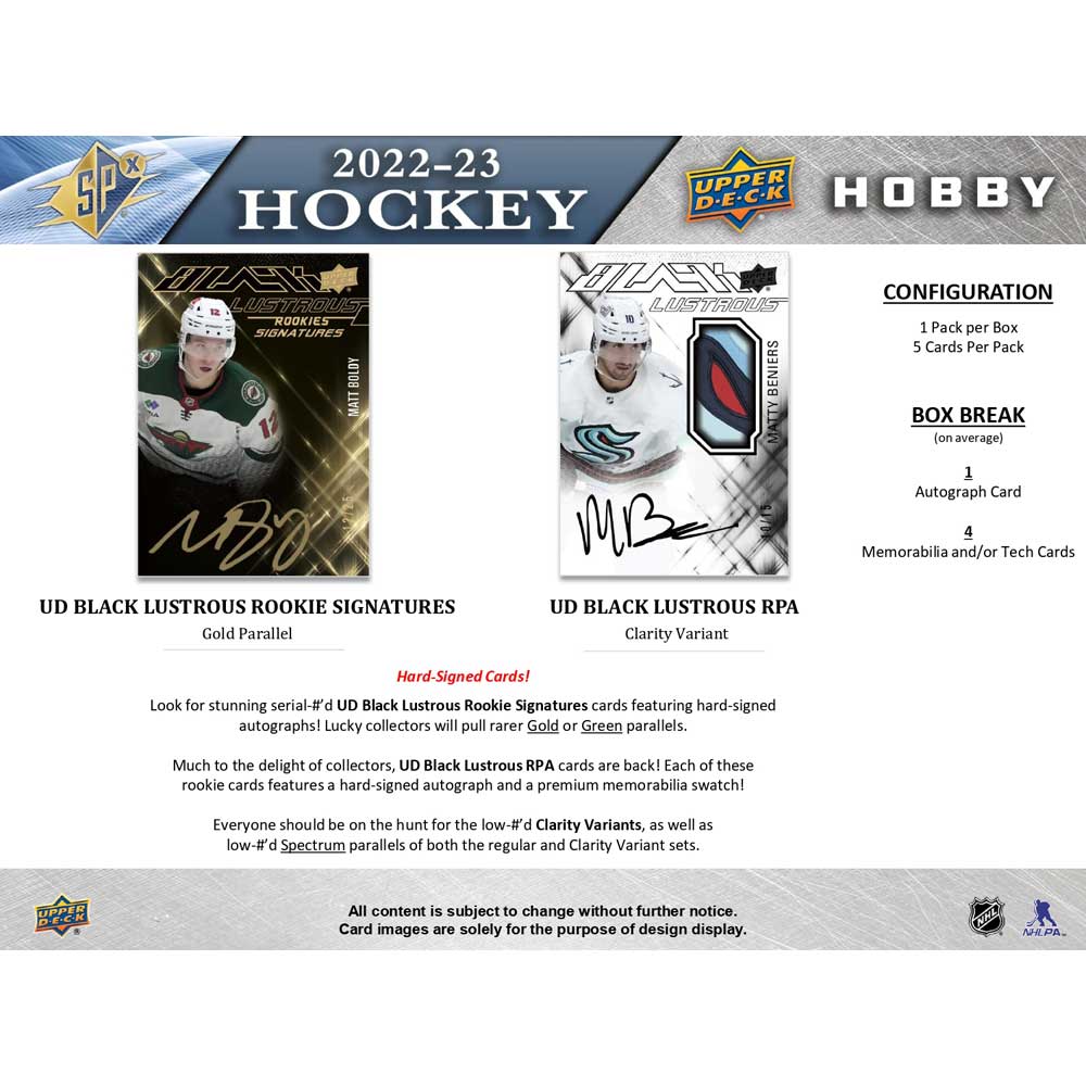 2022-23 Upper Deck NHL SPx Hobby - Sports Cards Norge