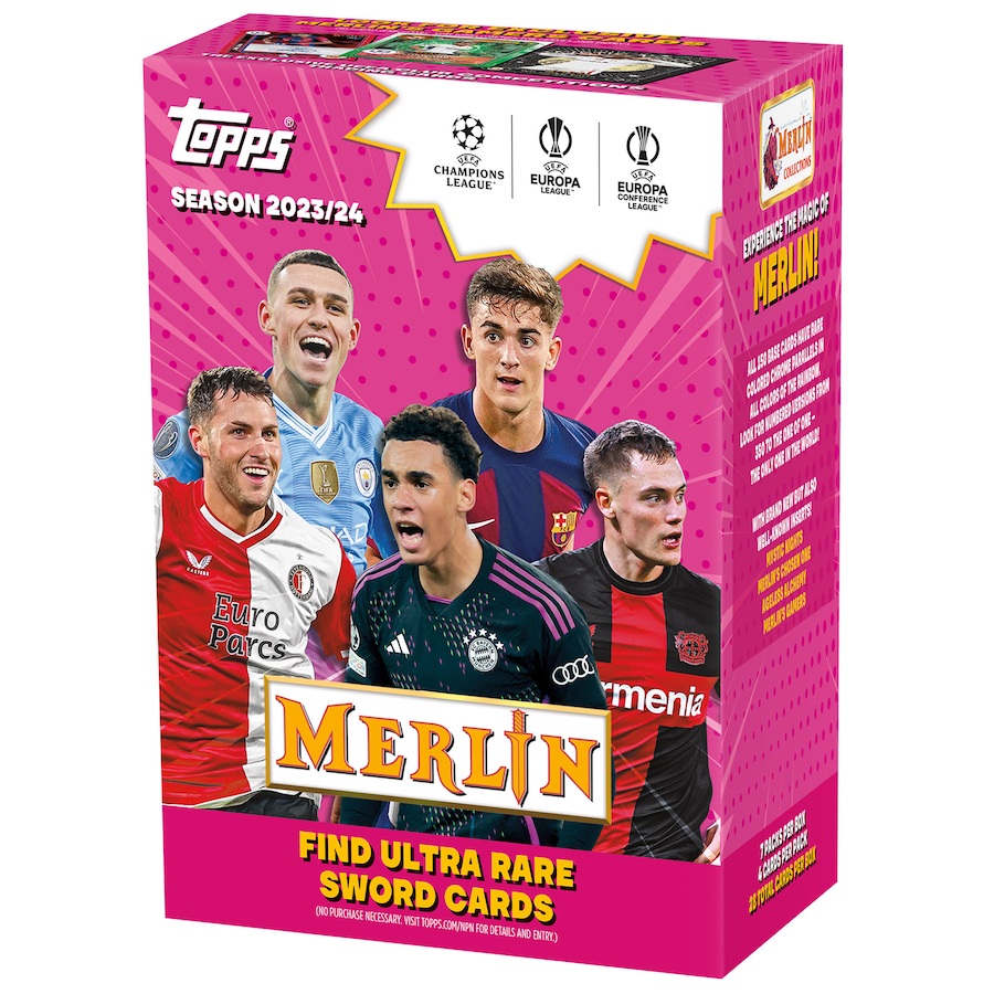 2023-24 Topps Merlin UEFA Club Competition Blaster - Sports Cards Norge