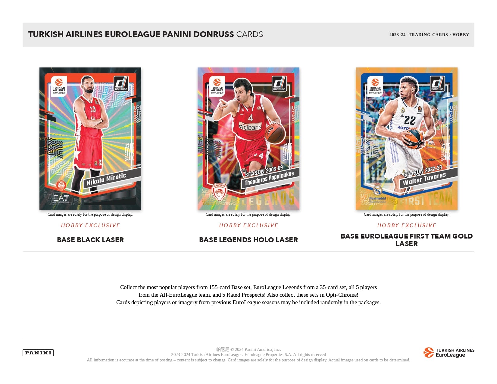 2023-24 Donruss Turkish Airlines EuroLeague Basketball Hobby - Sports Cards Norge