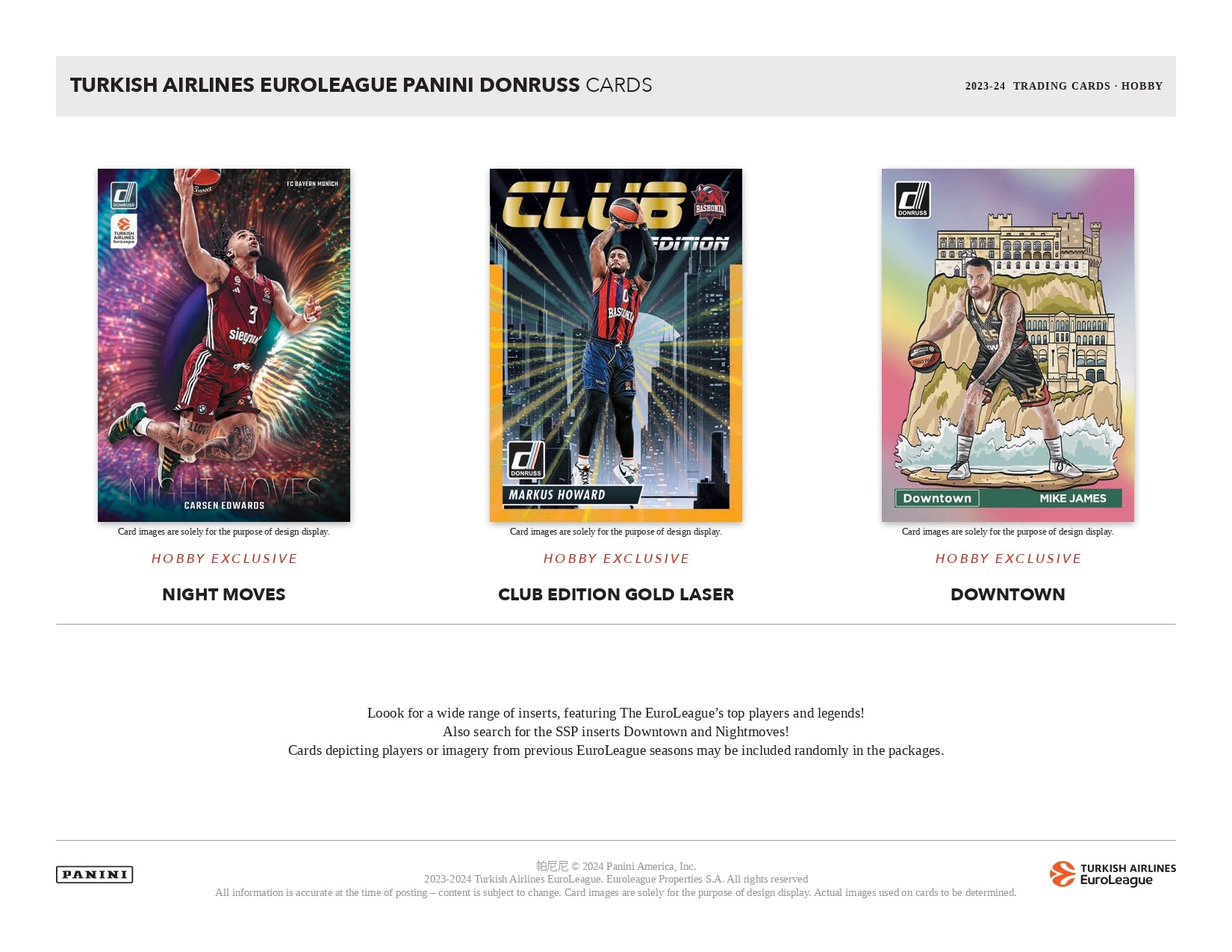 2023-24 Donruss Turkish Airlines EuroLeague Basketball Hobby - Sports Cards Norge