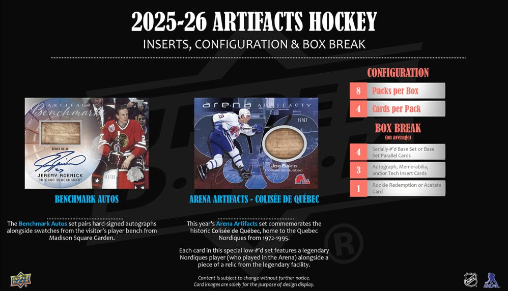 2025-26 Upper Deck NHL Artifacts Hobby - Sports Cards Norge