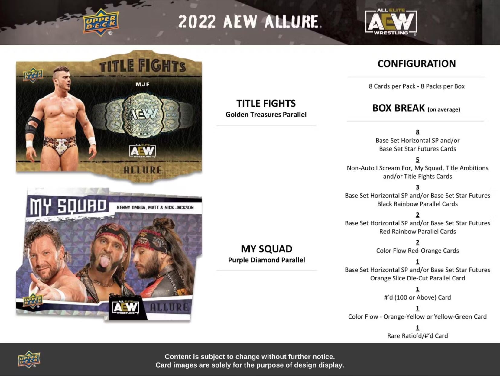 2022 UD All Elite Wrestling (AEW) Allure Hobby - Sports Cards Norge