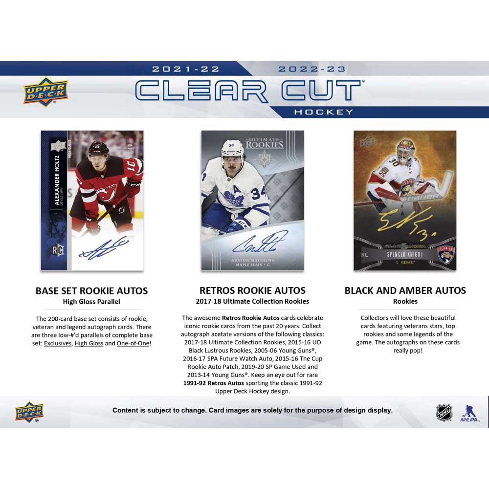 2022-23 Upper Deck NHL Clear Cut - Sports Cards Norge