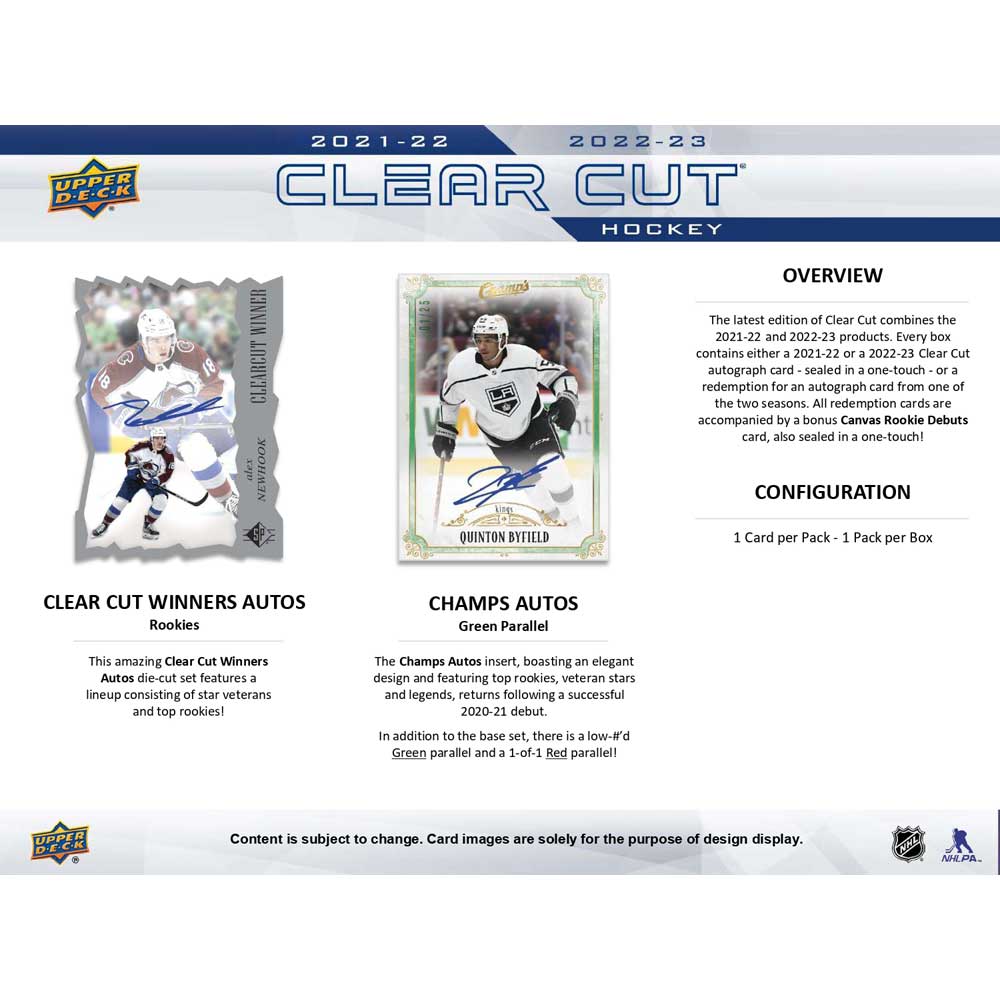 2022-23 Upper Deck NHL Clear Cut - Sports Cards Norge