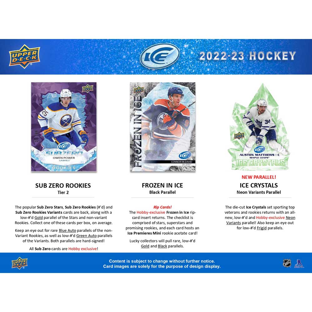 2022-23 Upper Deck NHL ICE Hobby - Sports Cards Norge