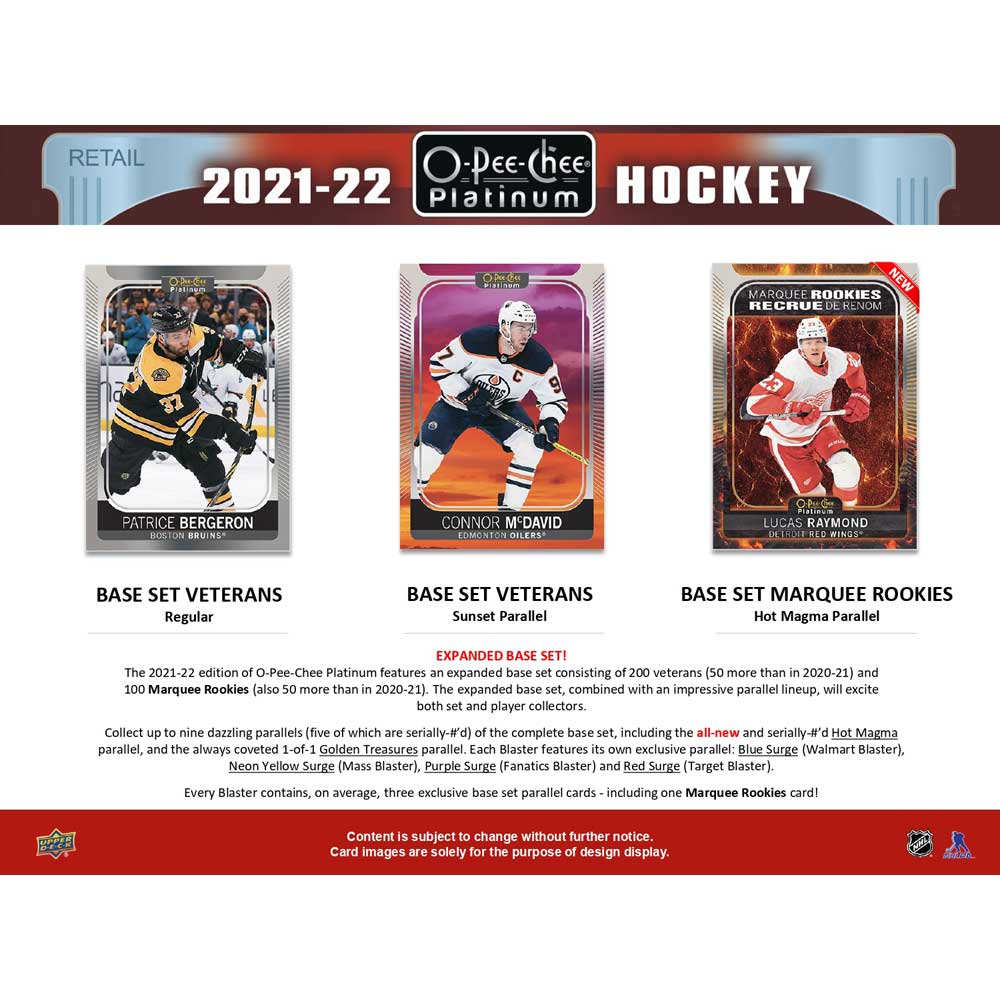 2021-22 Upper Dech NHL O-Pee-Chee Platinum Blaster Box - Sports Cards Norge