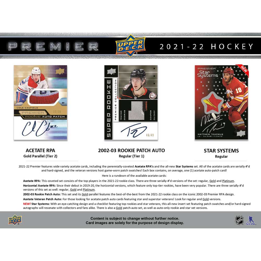 2021-22 Upper Deck NHL Premier Hobby - Sports Cards Norge