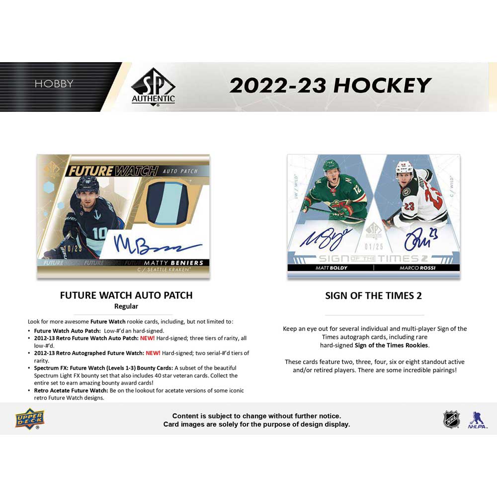 2022-23 Upper Deck NHL SP Authentic Hobby - Sports Cards Norge