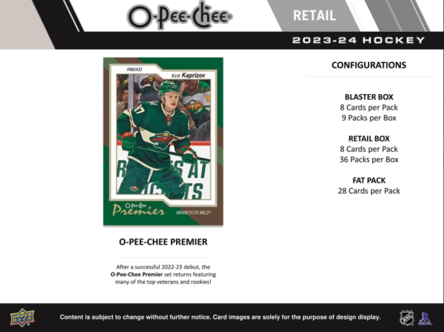 2023-24 Upper Deck NHL O-Pee-Chee Blaster Box - Sports Cards Norge