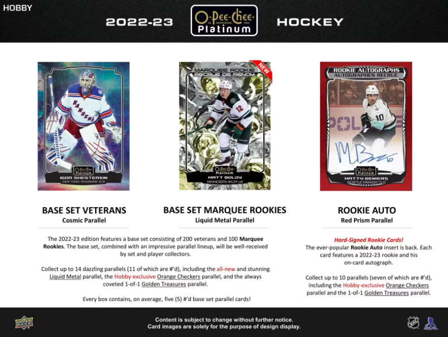 2022-23 Upper Deck NHL O-Pee-Chee Platinum Hobby - Sports Cards Norge