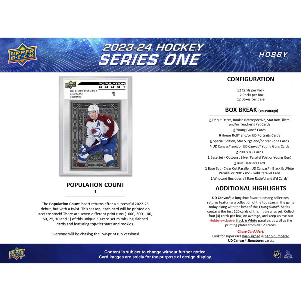 2023-24 Upper Deck NHL Series 1 Hobby - Sports Cards Norge