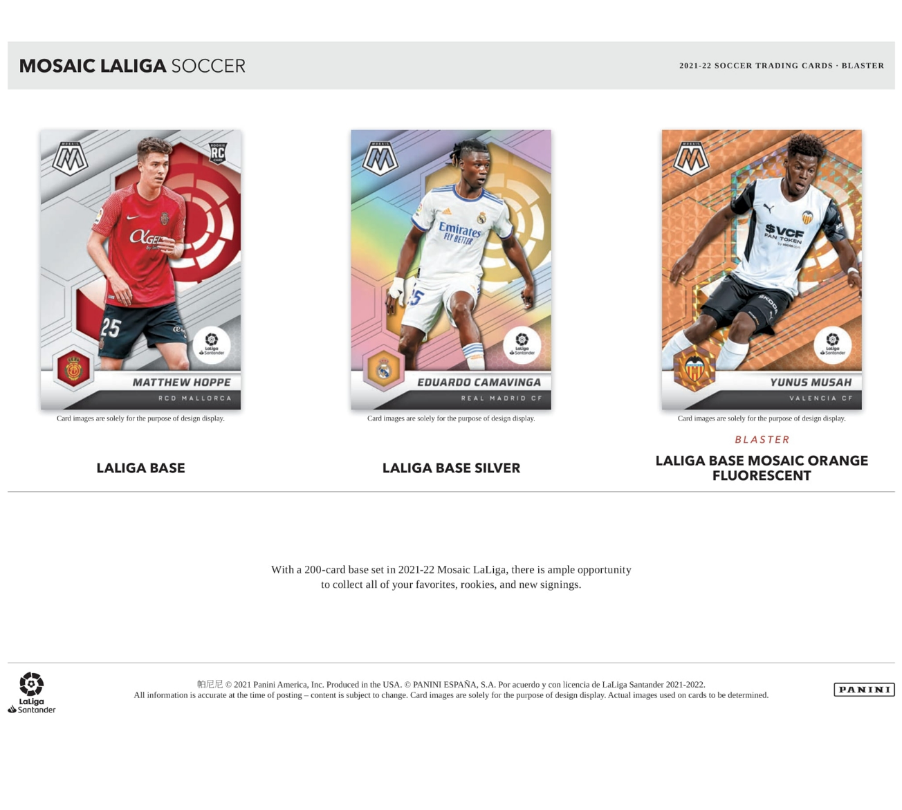 2021-22 Panini Mosaic La Liga Soccer Blaster Box - Sports Cards Norge