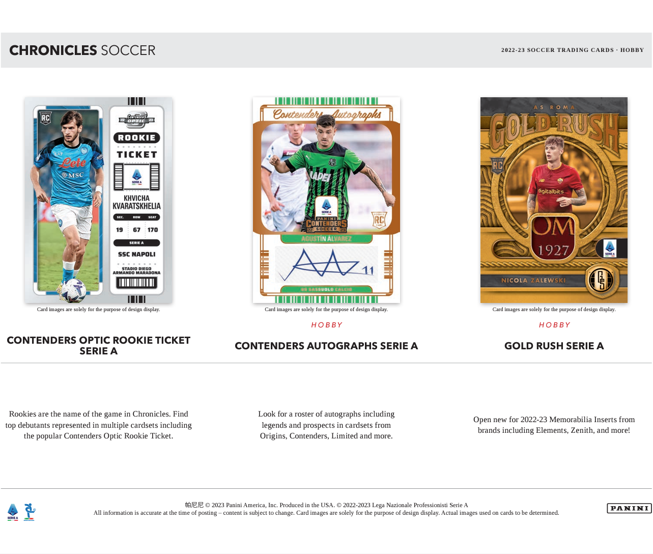 2022-23 Panini Chronicles Soccer Hobby