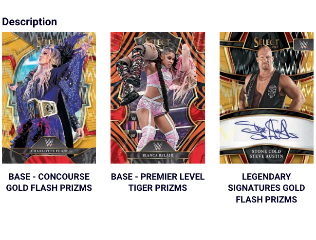 2023 Panini Select WWE Blaster Box - Sports Cards Norge
