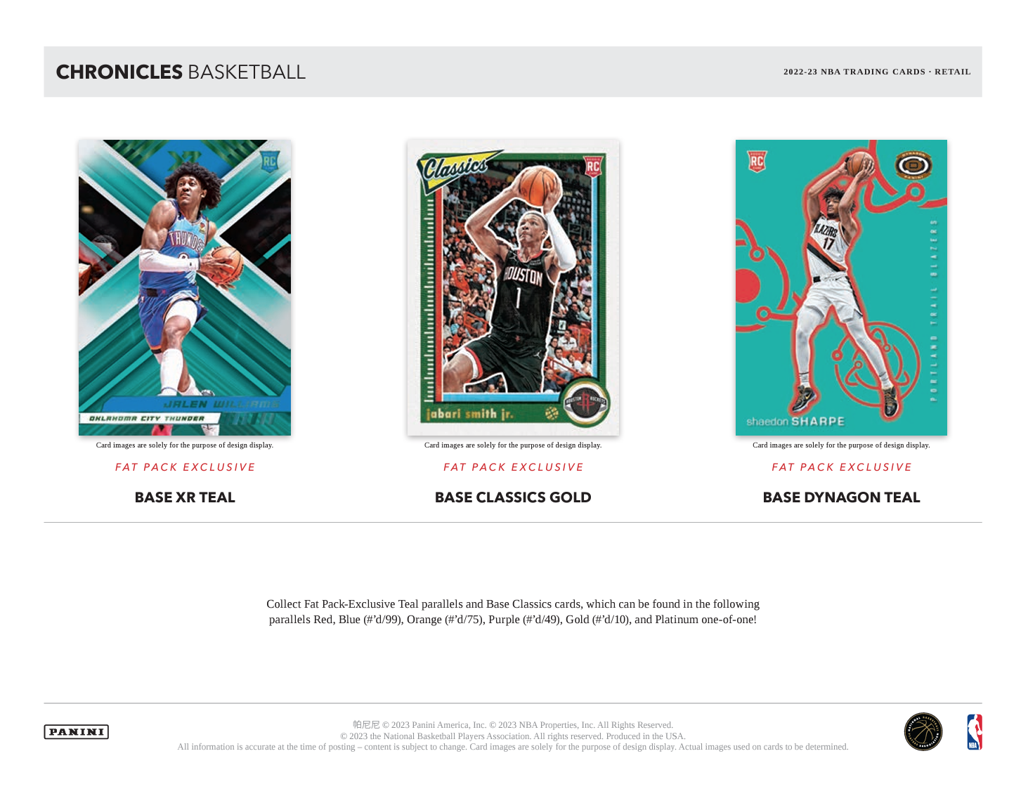 2022-23 Chronicles Basketball Fat Pack - Sports Cards Norge