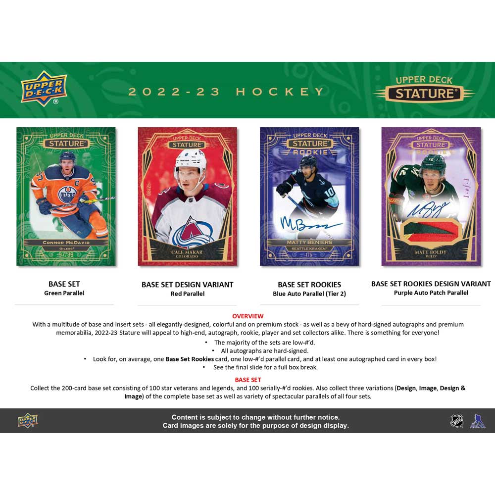 2022-23 Upper Deck NHL Stature Hobby - Sports Cards Norge