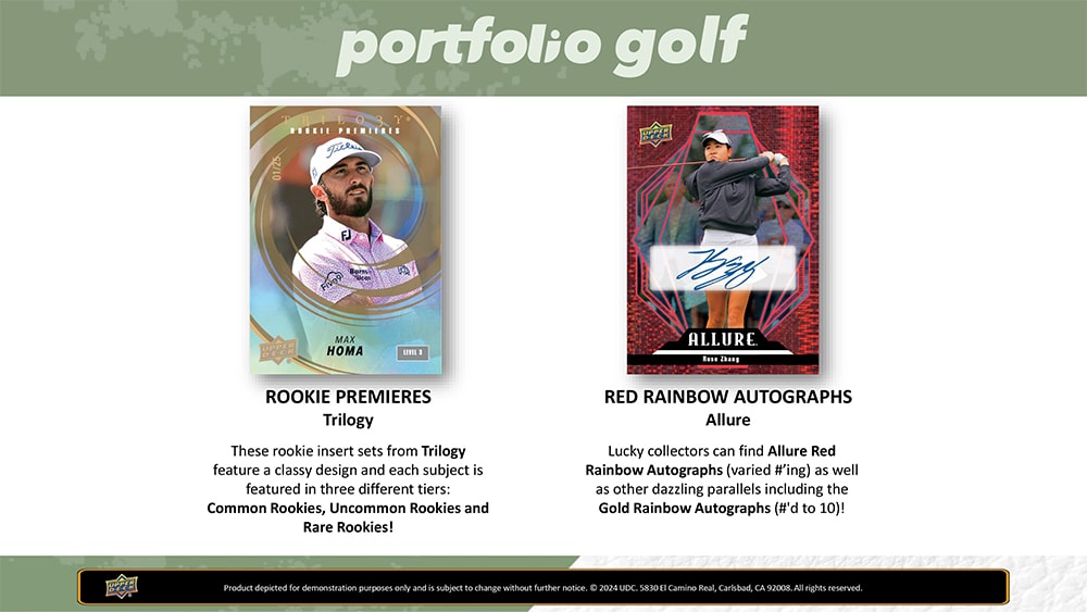 2024 Upper Deck Portfolio Golf Hobby - Sports Cards Norge