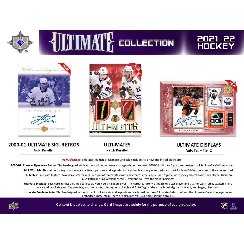 2021-22 Upper Deck NHL Ultimate Collection - Sports Cards Norge