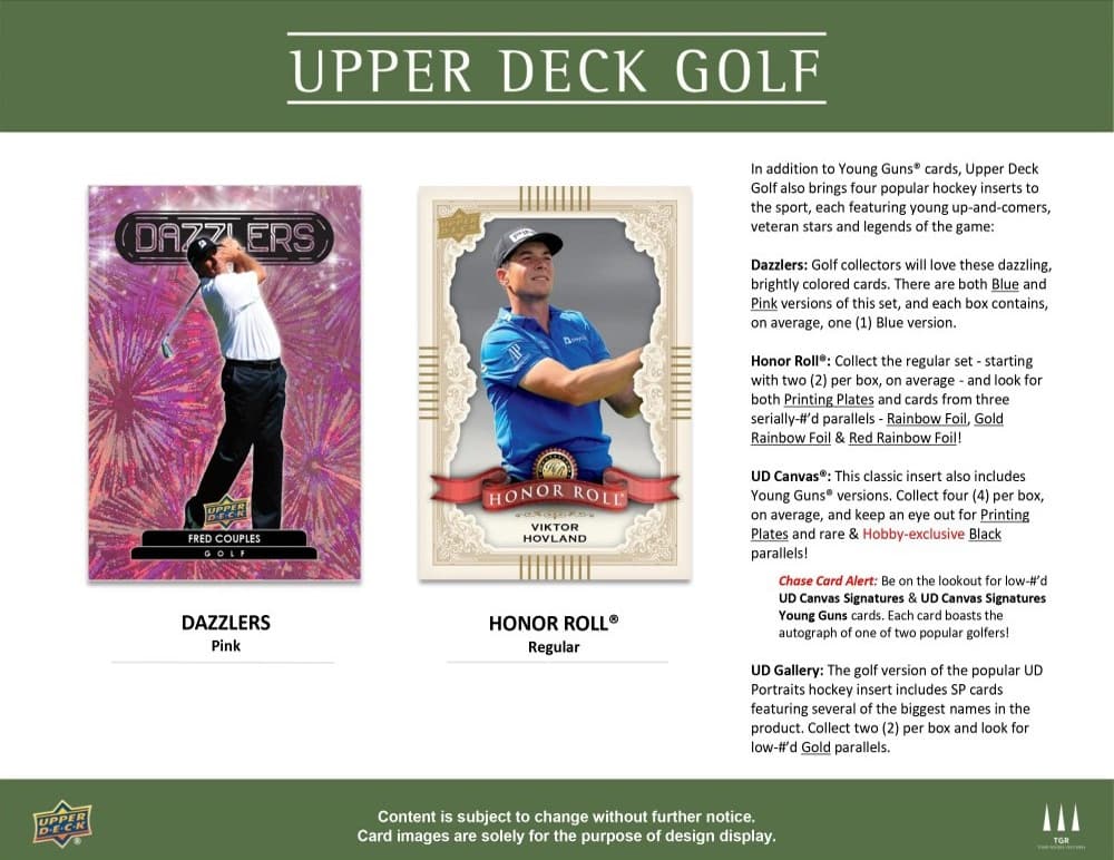 2024 Upper Deck Golf Hobby Box - Sports Cards Norge