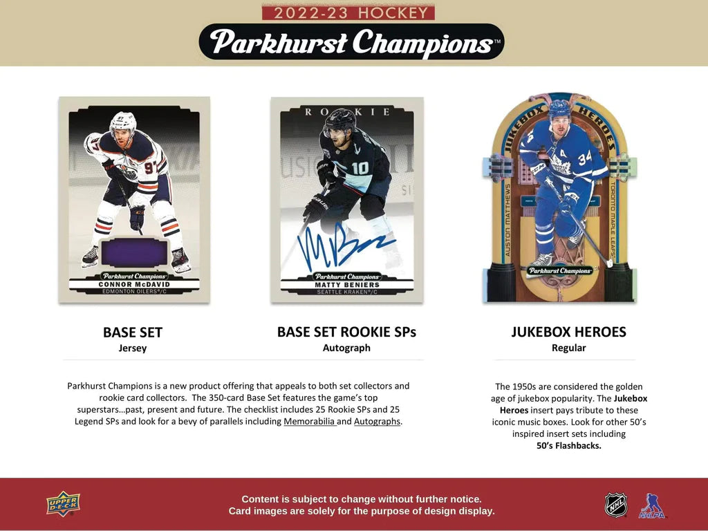 2022-23 Upper Deck NHL Parkhurst Champions Blaster Box - Sports Cards Norge