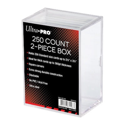 2-piece 250 Count Clear Card Storage Box - Sports Cards Norge