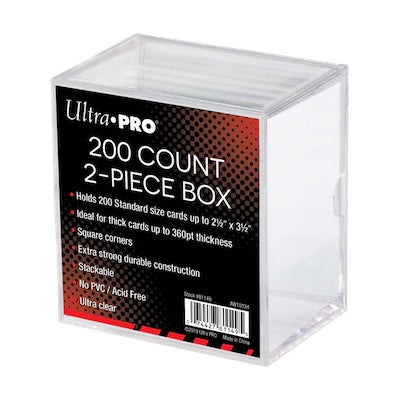 2-piece 200 Count Clear Card Storage Box - Sports Cards Norge