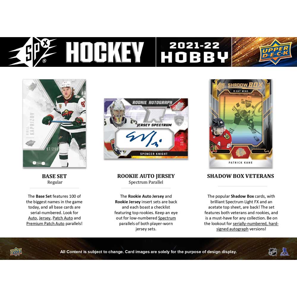 2021-22 Upper Deck NHL SPx Hobby - Sports Cards Norge