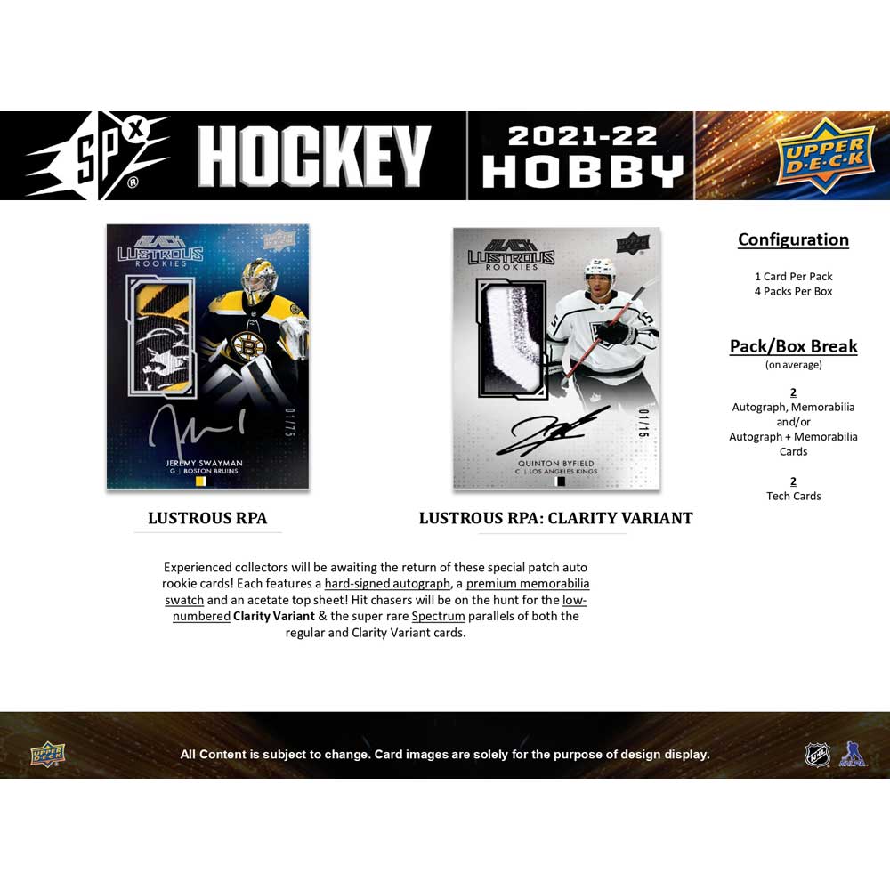 2021-22 Upper Deck NHL SPx Hobby - Sports Cards Norge