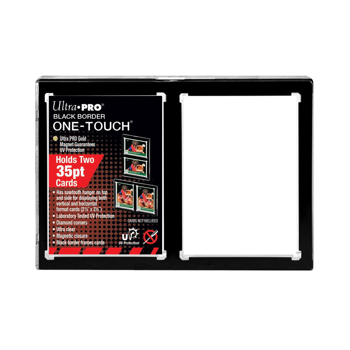 Ultra Pro One-Touch (35pt) 2-kort Sort Ramme - Sports Cards Norge